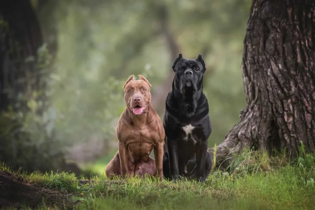 Cane Corso vs Pitbull size and strength comparison chart