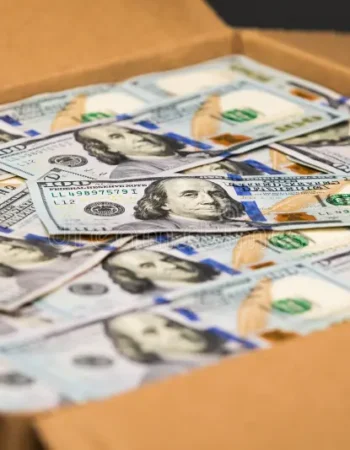 some-hundred-dollar-bills-box-ready-to-send-package-money-100304867